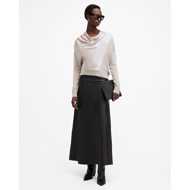 AllSaints Myra Cowl Neck Merino Wool Jumper image number 3